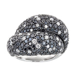 Black & White Diamond 18K White Gold Ring