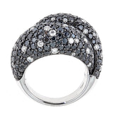 Black & White Diamond 18K White Gold Ring