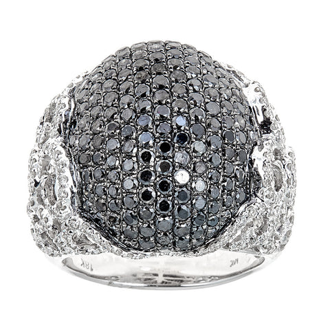 Natalie K. Black & White Diamond 18K White Gold Ring