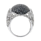 Natalie K. Black & White Diamond 18K White Gold Ring