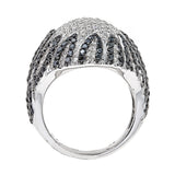 Natalie K. Black & White Diamond 14K White Gold Ring