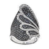 Natalie K. Black & White Diamond 18K White Gold Ring