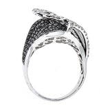 Natalie K. Black & White Diamond 18K White Gold Ring