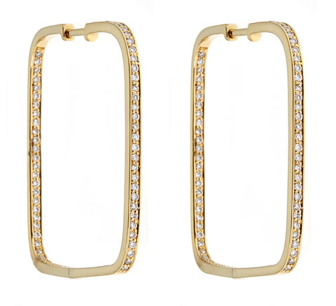 18K Yellow Gold & Diamond Earrings