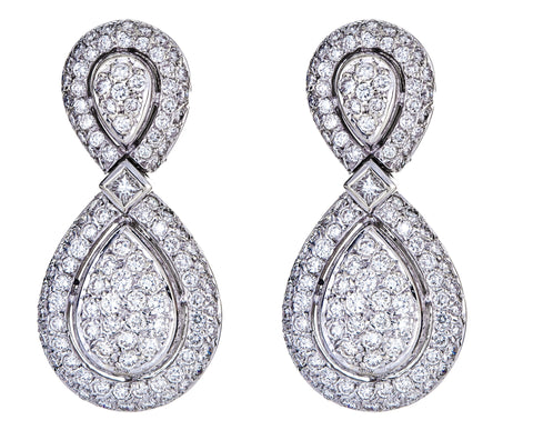 18k White Gold and Diamonds Earrings