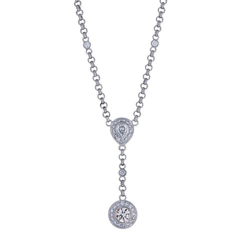 18K White Gold & Diamond Necklace