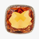 14K Yellow Gold Citrine & Diamond Ring