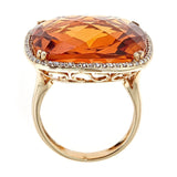 14K Yellow Gold Citrine & Diamond Ring