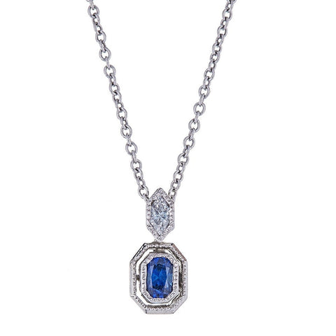 Tacori Platinum Diamond & Sapphire Necklace