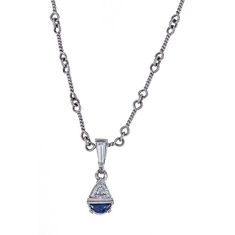 Tacori Platinum Diamond & Sapphire Necklace