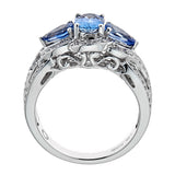 Ceylon Sapphire & Diamond 14K White Gold Ring