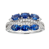 Sapphire & Diamond Ring in 18K White Gold