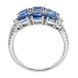 Sapphire & Diamond Ring in 18K White Gold