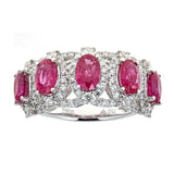 Ruby & Diamond Ring in 18K White Gold