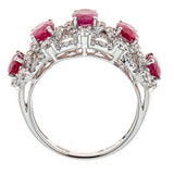 Ruby & Diamond Ring in 18K White Gold