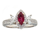 Ruby & Diamond Ring in 18K White Gold