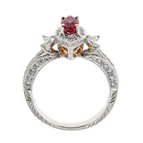 Ruby & Diamond Ring in 18K White Gold