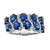 Sapphire & Diamond Ring in 18K White Gold