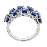 Sapphire & Diamond Ring in 18K White Gold