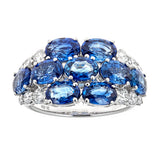 Sapphire & Diamond Ring in 18K White Gold