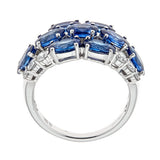 Sapphire & Diamond Ring in 18K White Gold