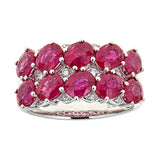 Ruby & Diamond Ring in 18K White Gold