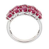 Ruby & Diamond Ring in 18K White Gold