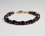 Designer Bead Bracelet with Dimond Pavé and Black Onyx Beads