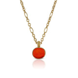 Orange Pendant in 18K Yellow Gold