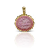 Pink Pendant in 18K Yellow Gold