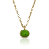 Emerald Green Pendant in 18K Yellow Gold