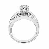 14K White Gold Engagement & Wedding Ring Set